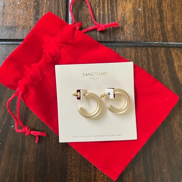 Sanctuary Project Jewelry New Matte Gold Hoop Earrings Poshmark